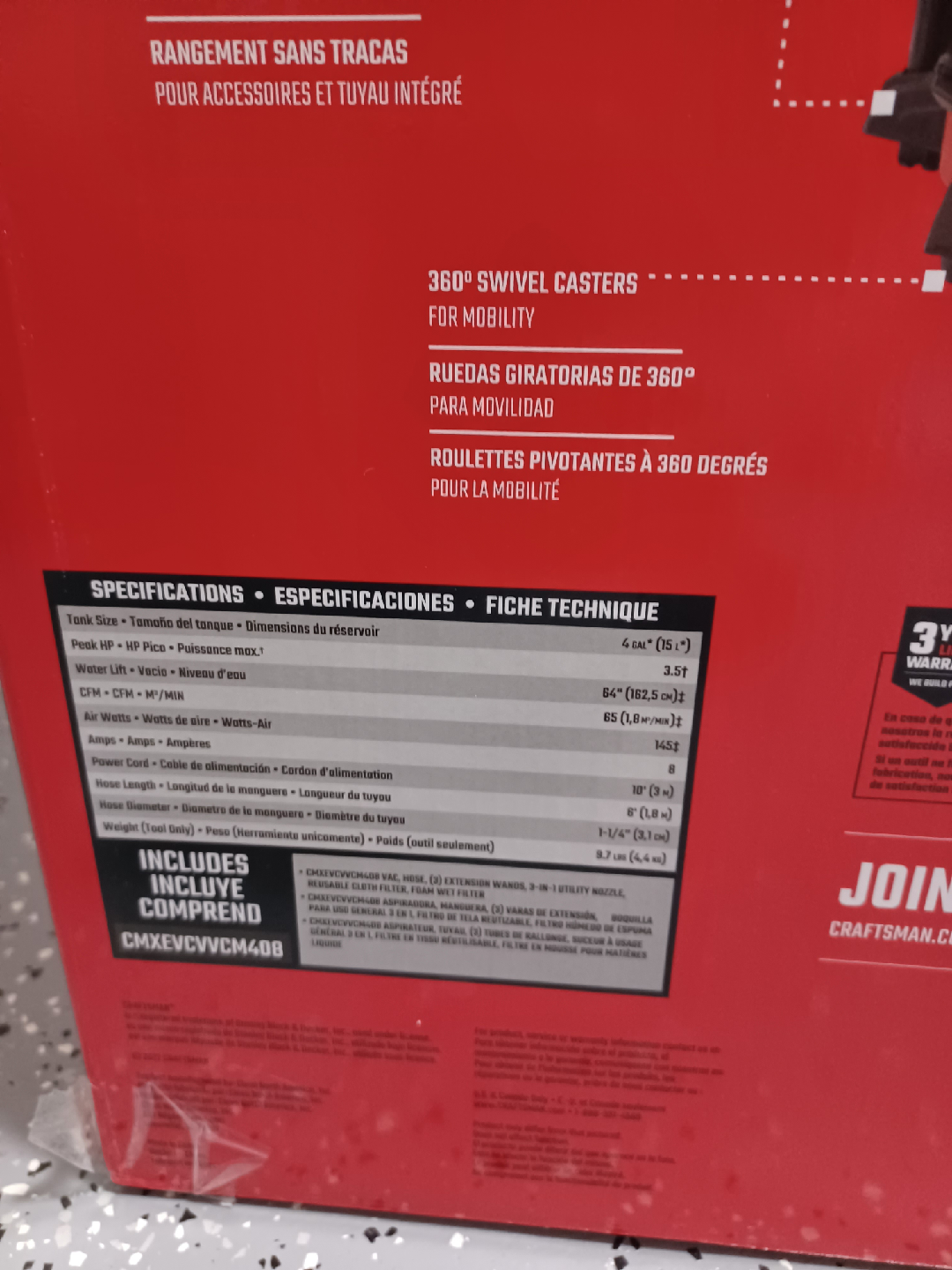 Craftsman 4-Gallon Wet/Dry Vac - New in Box! - photo 4
