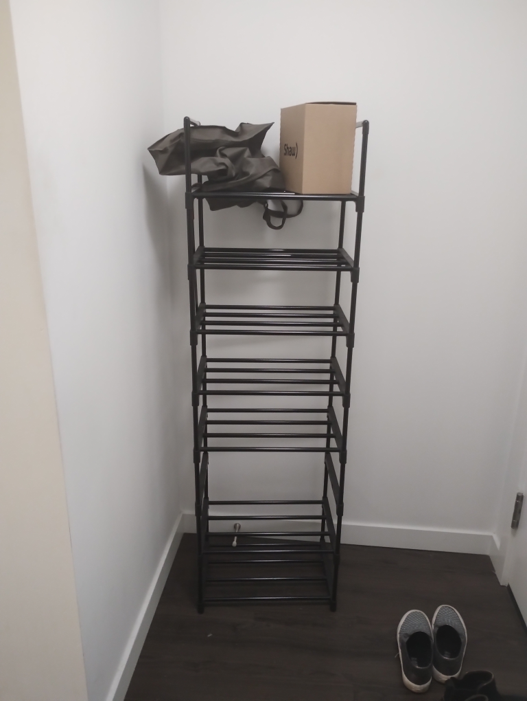 Black 8-Tier Shoe Rack