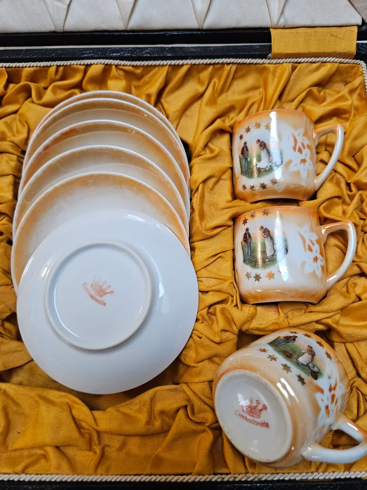 Antique Czechoslovakia Demitasse Cup & Saucer Set image indicator(2)