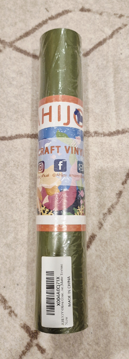 Olive Green Vinyl PERMANENT Adhesive Craft Vinyl 12"x8ft - photo 2