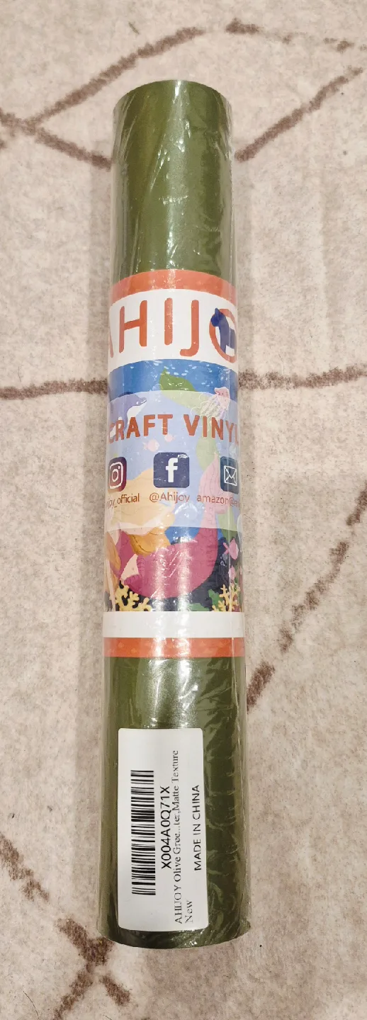 Olive Green Vinyl PERMANENT Adhesive Craft Vinyl 12"x8ft image indicator(2)