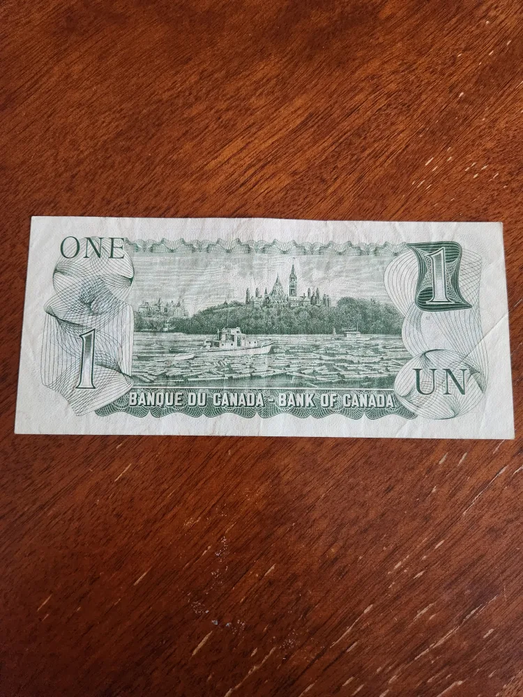 Canadian one dollar bills 1973 Series image indicator(2)
