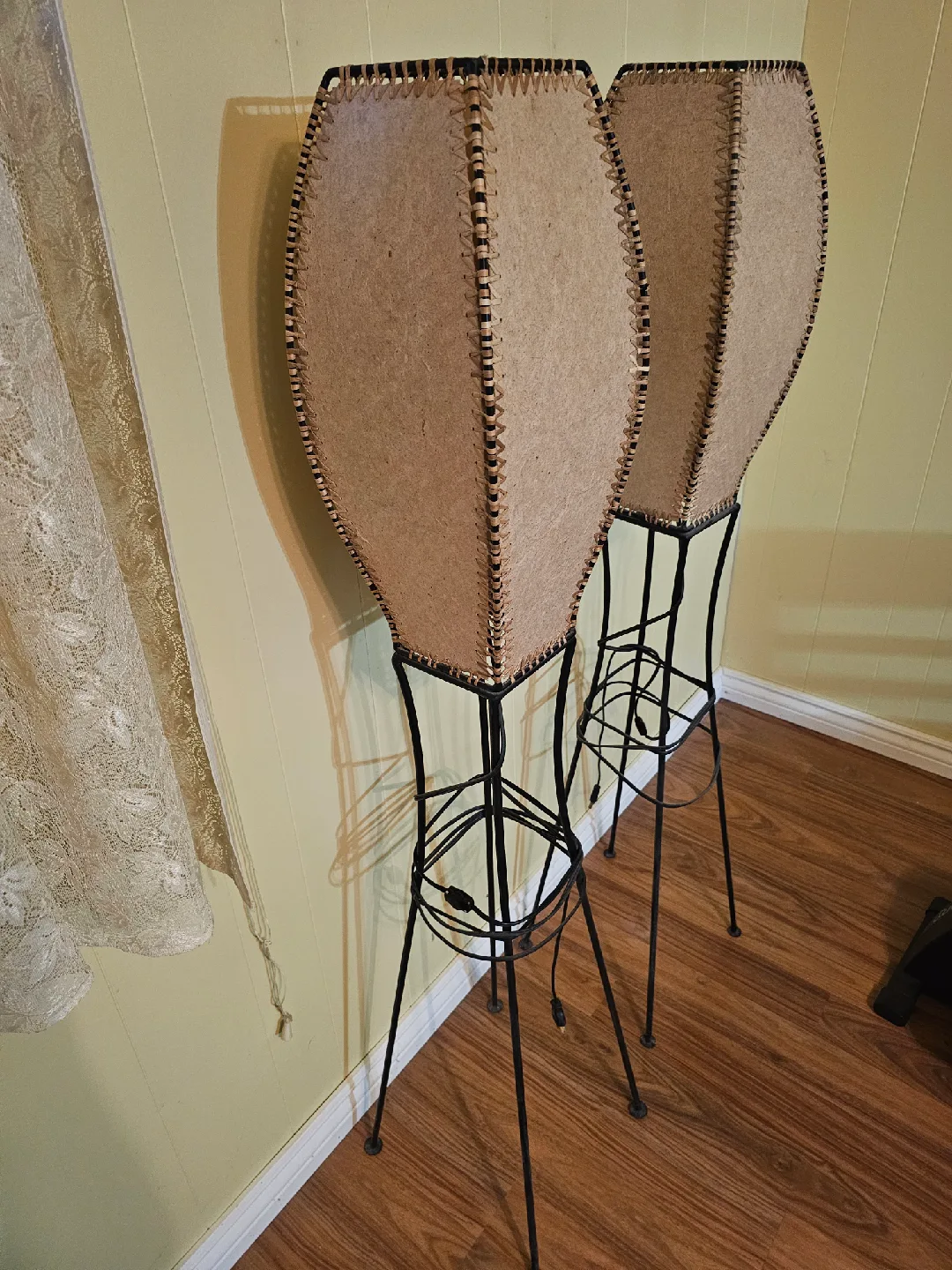 Pair of Vintage Woven Floor Lamps image indicator(2)