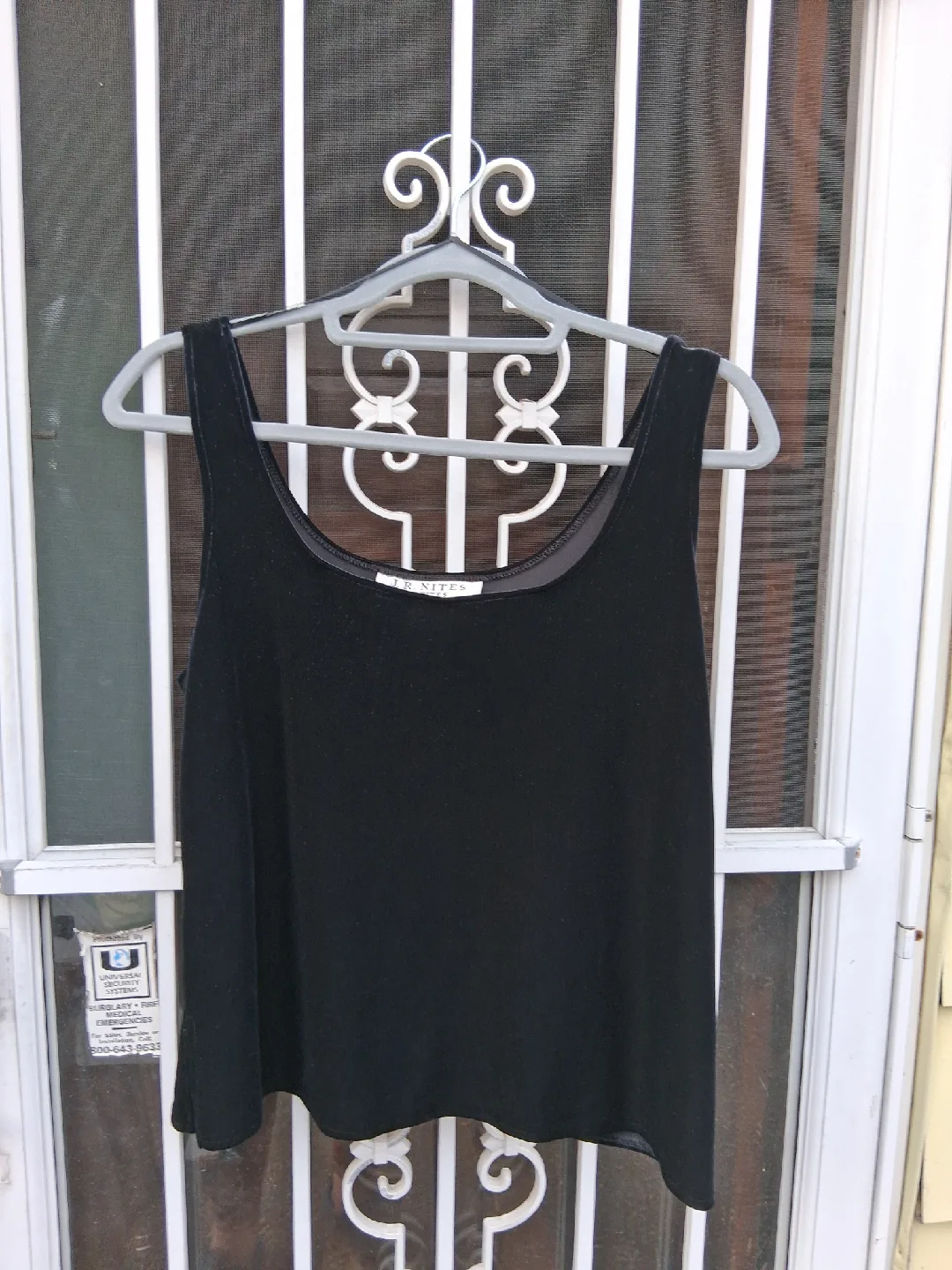 J.R. Nites Petites Black Velvet Tank - Large thumbnail