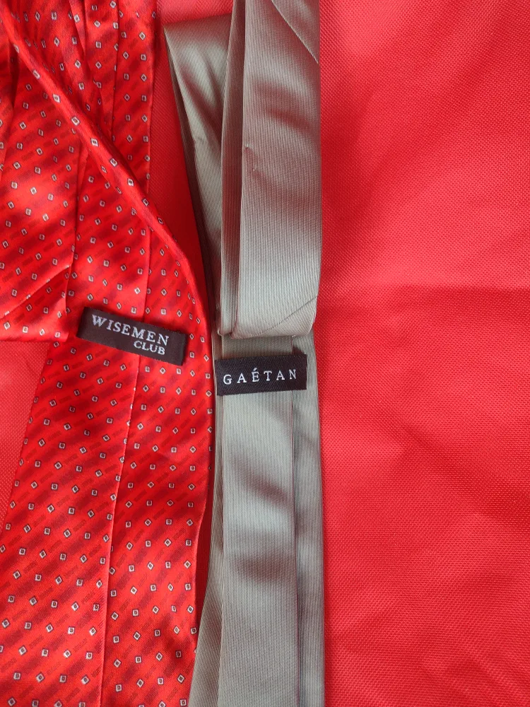 Wisemen Club & Gaetan Ties - Red & Grey image indicator(3)