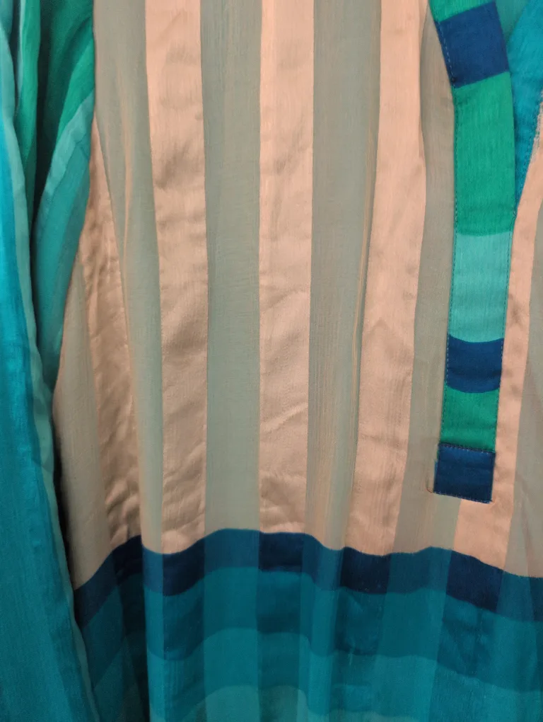 Striped Tunic Top - Teal/Cream - size 12 image indicator(2)