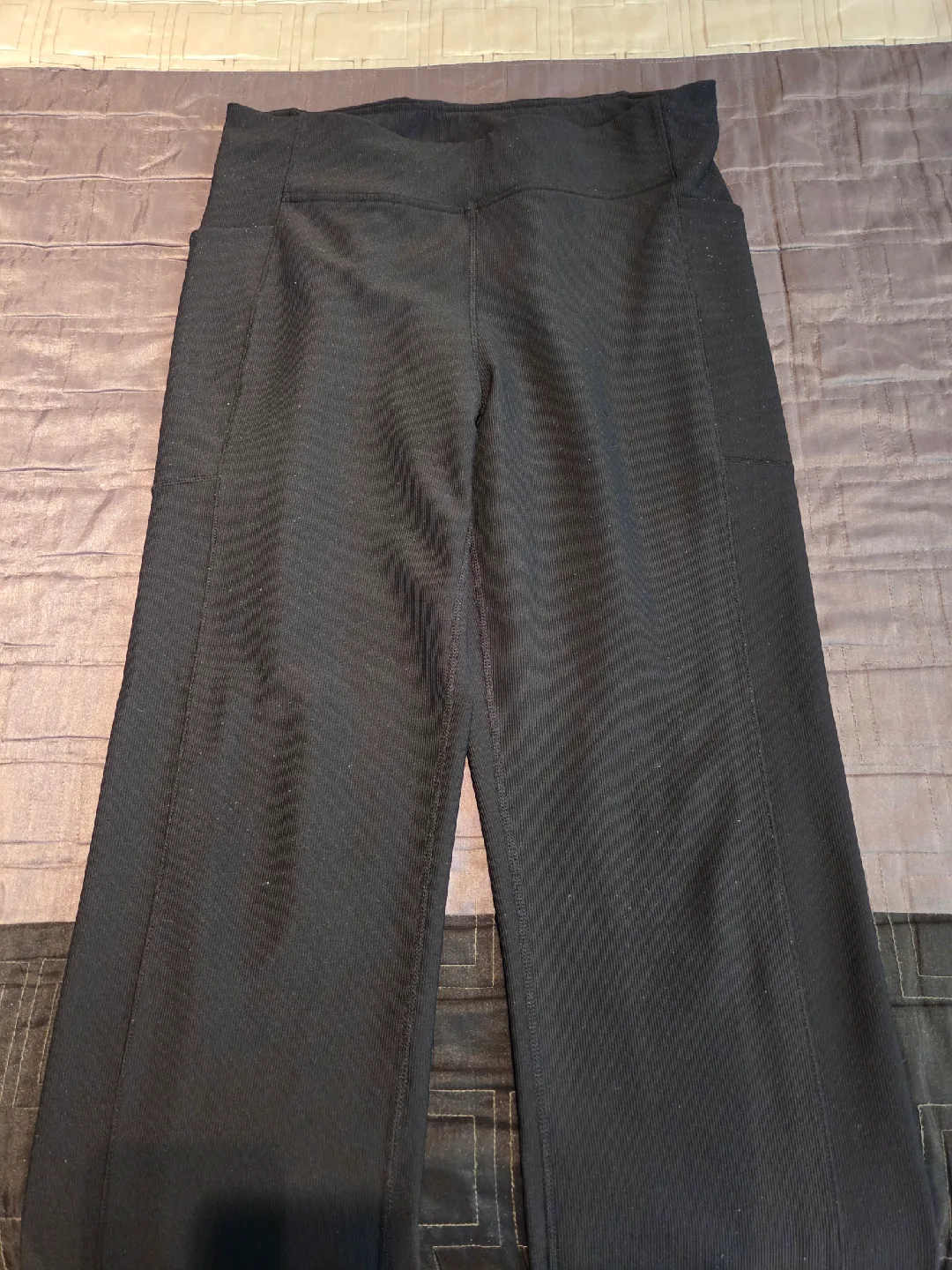 FREE long black track pants with pockets, size L thumbnail