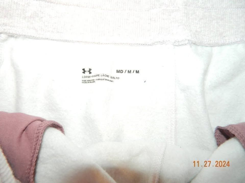 womens Under Armour Pink Fleece hi rise Joggers - Size M - photo 2