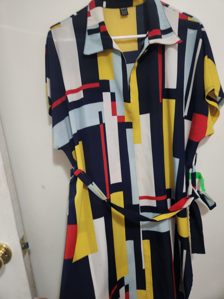 SHEIN XL Geometric Print Shirt Dress