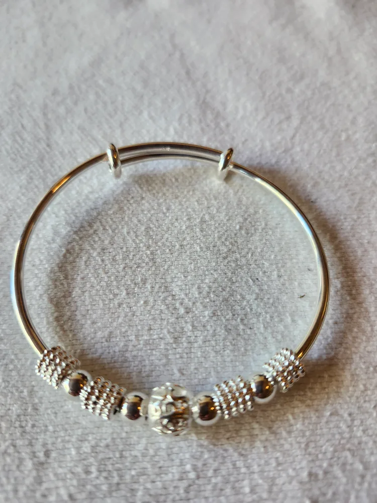 Sterling Silver Bangle Bracelet - Adjustable thumbnail