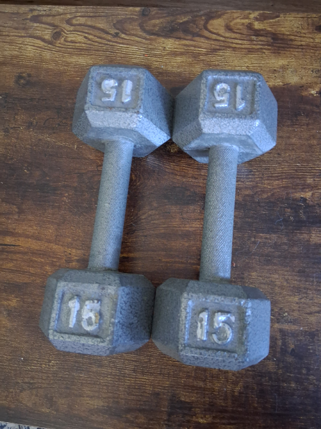 moving sale! Pair of 15 lb Dumbbells