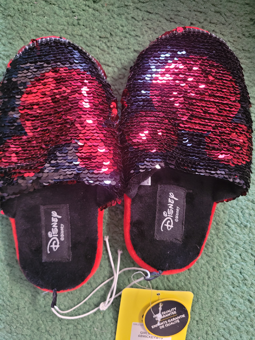 Disney Minnie Mouse Sequin Slippers Size 13-1 - photo 3