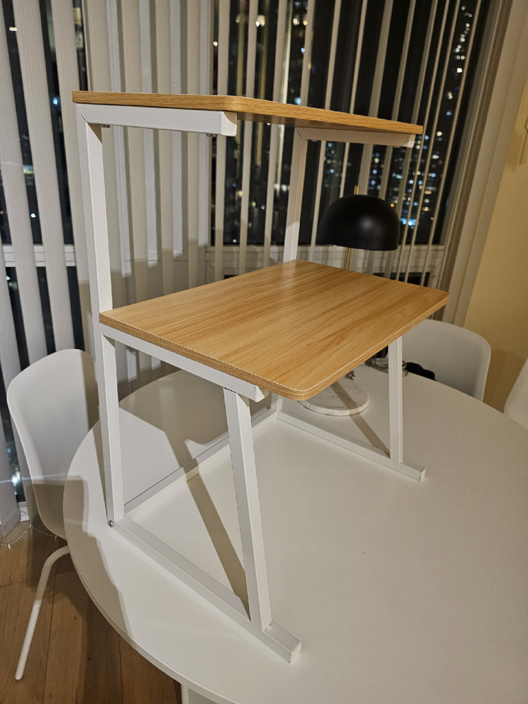 Desktop Shelf Organizer - Wood & White