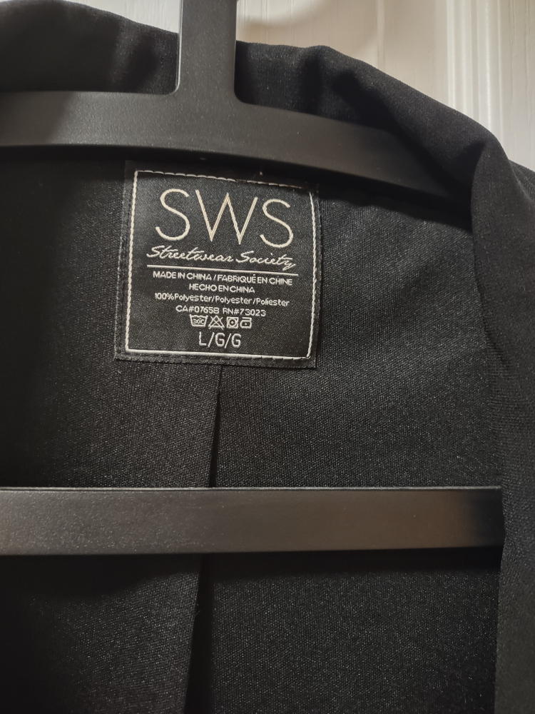 SWS Streetwear Society Black Blazer - Size L - photo 3