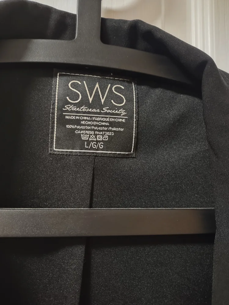 SWS Streetwear Society Black Blazer - Size L image indicator(3)