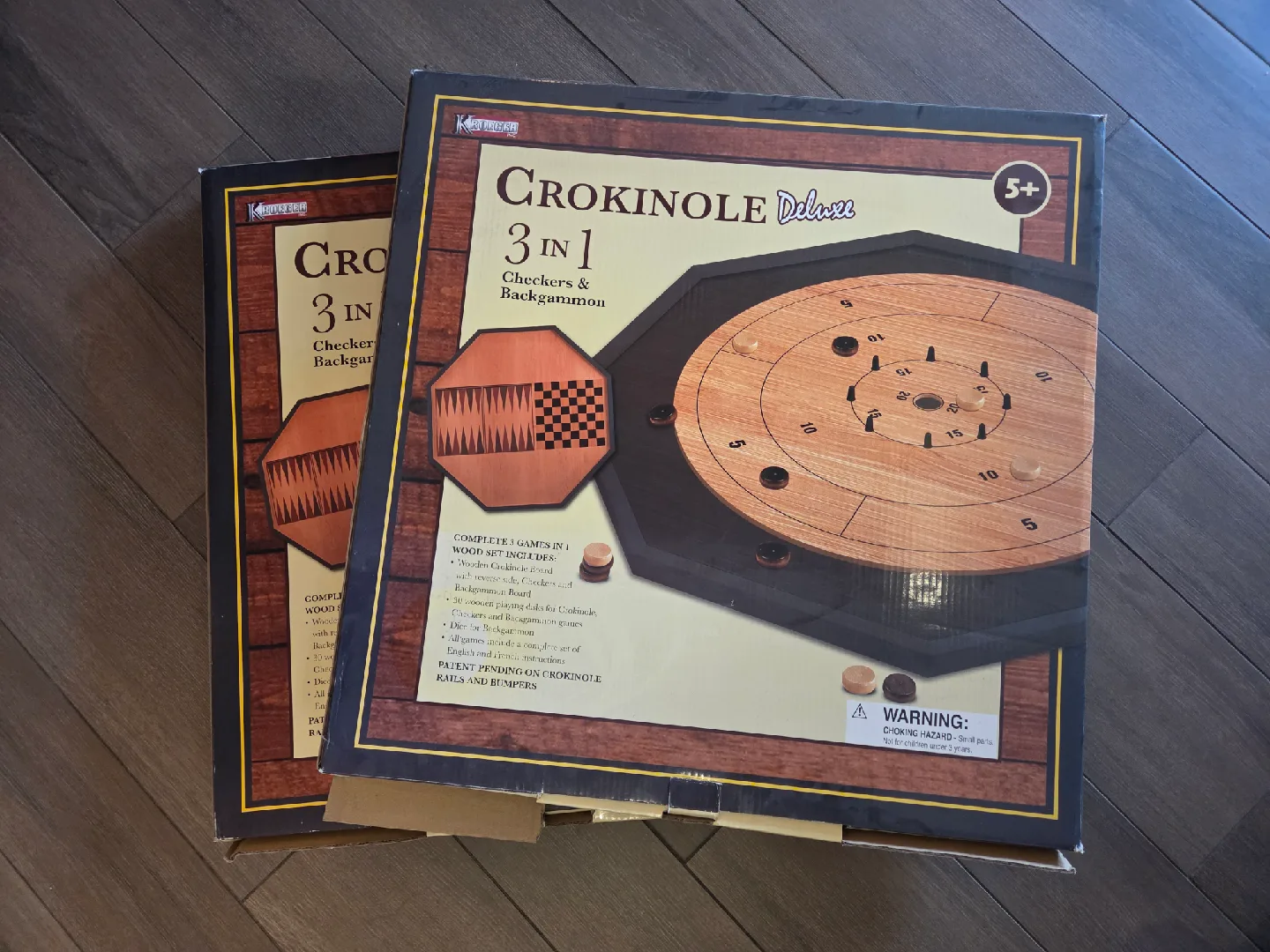 Crokinole Deluxe 3 in 1 Game - Checkers & Backgammon thumbnail
