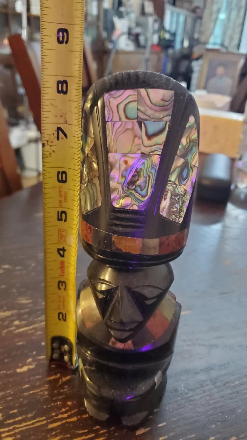 Vintage Obsidian Stone Carved Totem Figurine image indicator(4)