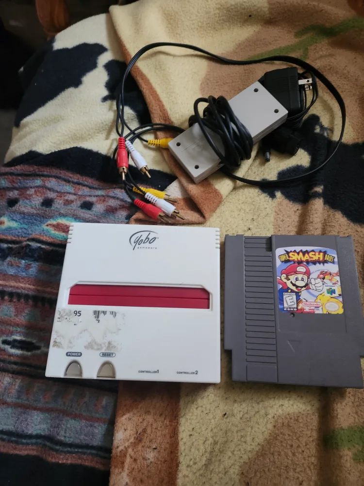 Yobo Game Console + NES Super Mario Bros/Smash Bros Cartridge thumbnail