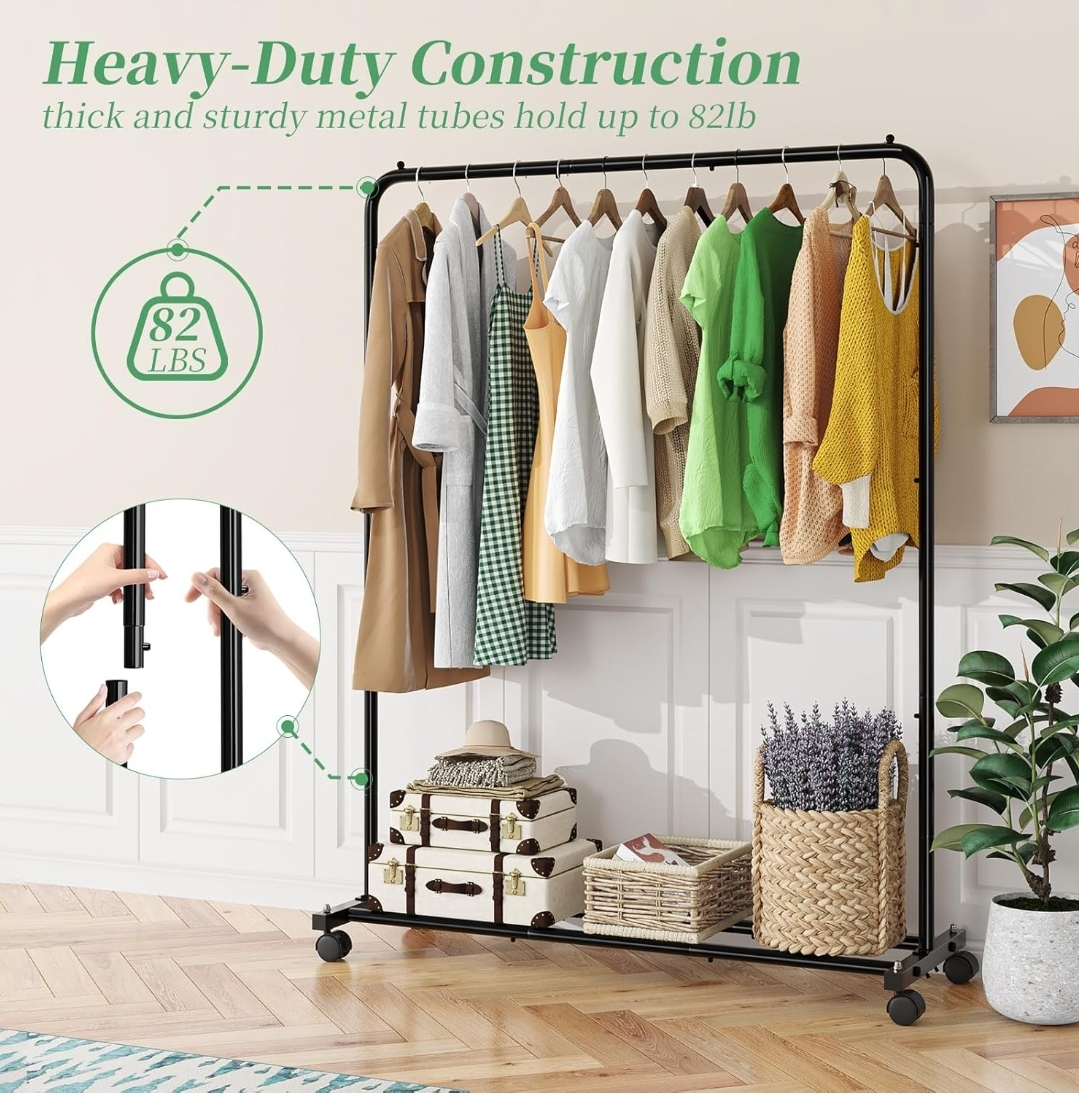 Rolling Clothes Rack - Heavy Duty - photo 3