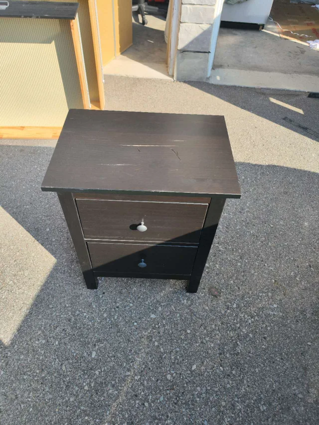 Queen Black Bed Frame with Mettress and Nightstand image indicator(3)