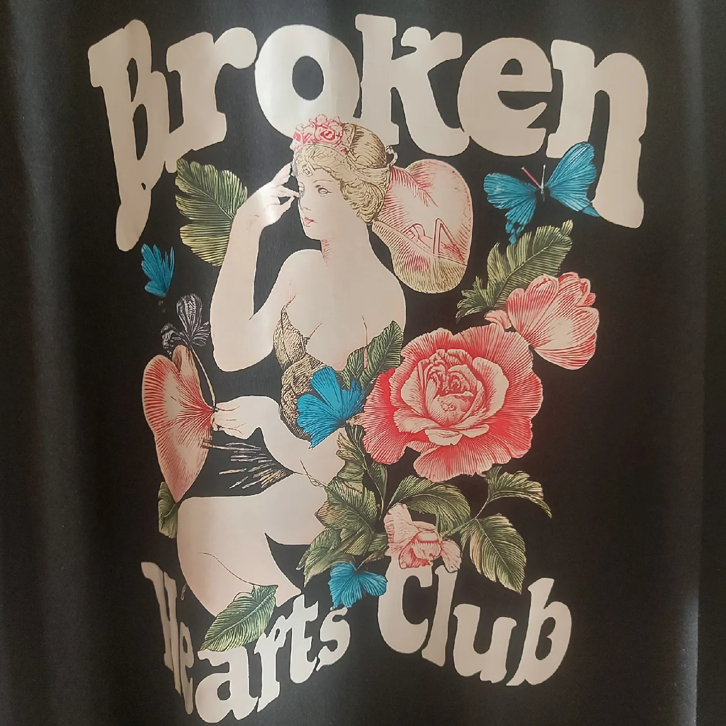 NEW XXL Black Graphic T-Shirt - Broken Hearts Club 2XL image indicator(2)