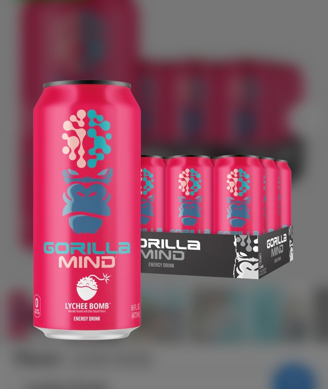 Gorilla Mind Lychee Bomb Energy Drink