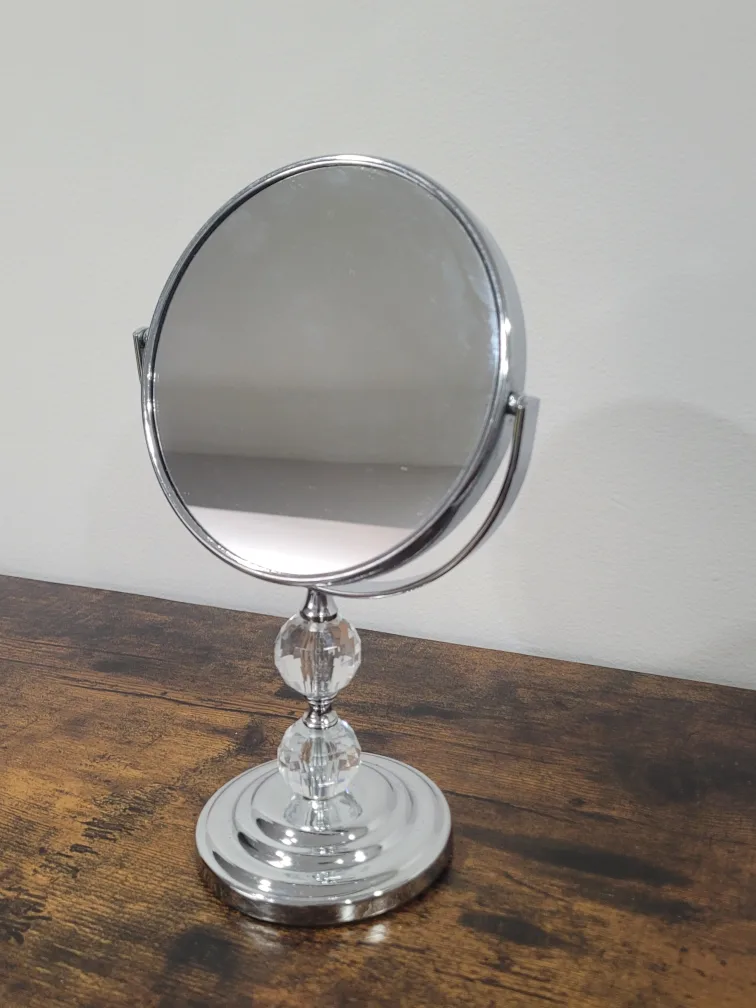 Chrome Vanity Mirror with Crystal Accents image indicator(2)