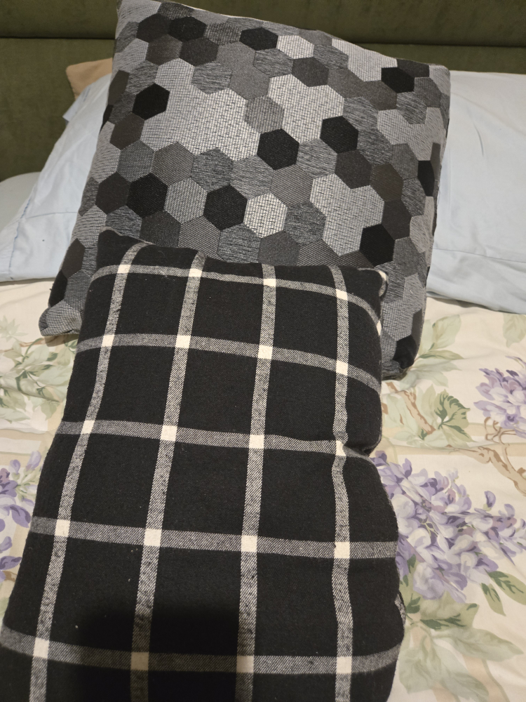 🥕  FREE ITEM   Decorative Pillows - Grey Hexagon & Black Plaid - photo 3
