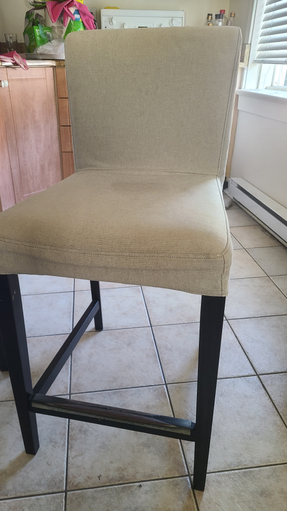 Square Black Table with Beige Bar Stools - photo 2