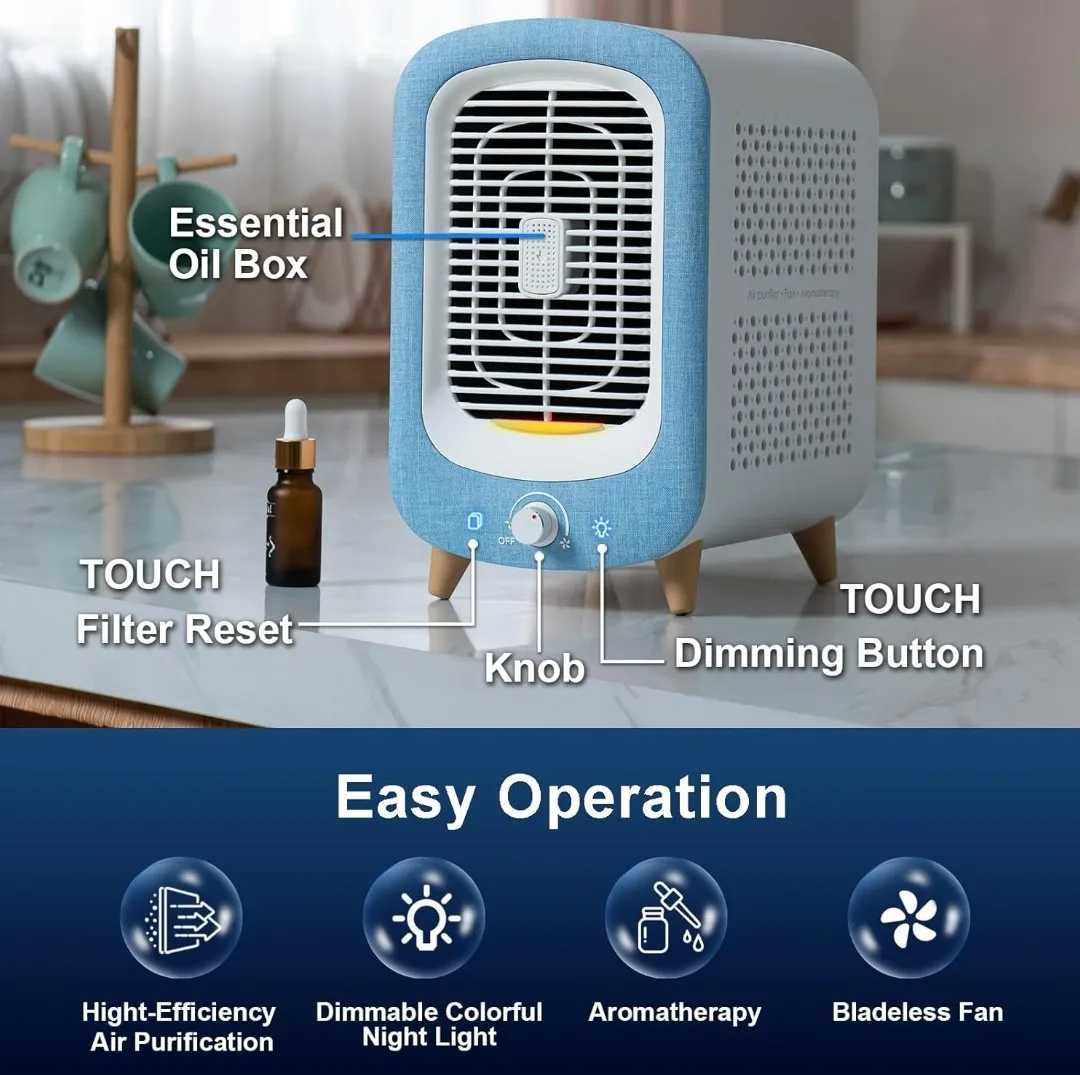 JF180 3-in-1 Air Purifier, Bladeless Fan, Aromatherapy thumbnail