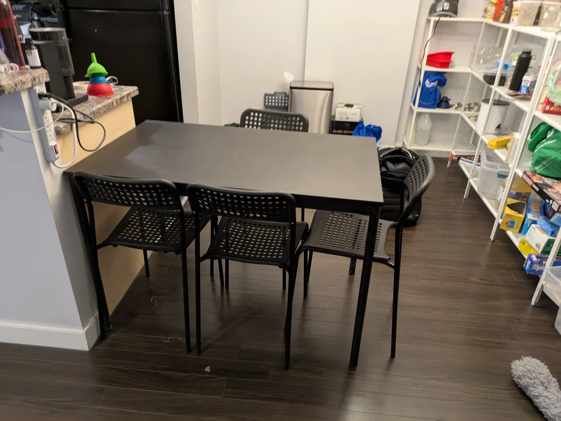 IKEA Lisabo / Janinge Black Table & 4 Chairs image indicator(2)