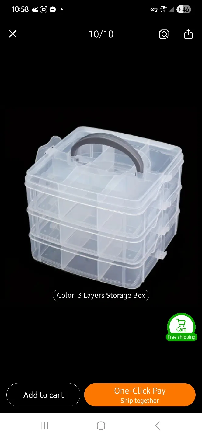 NEW 3 Layers Clear Plastic Storage Box 📦 image indicator(2)
