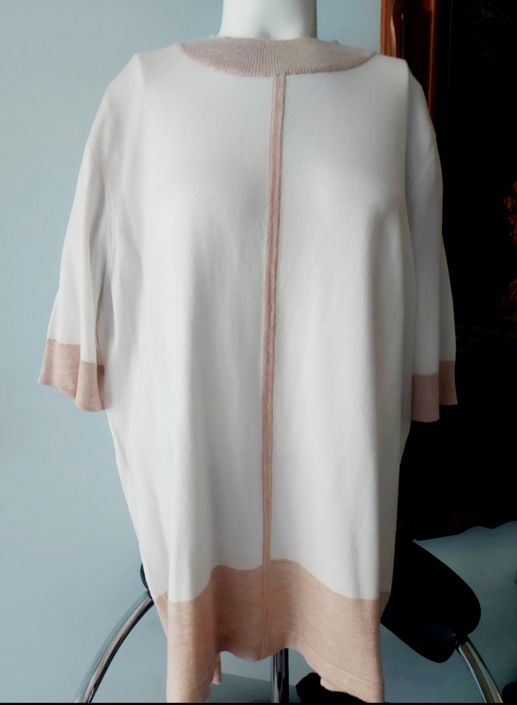 Eileen Fisher White/Beige Sweater - Size L