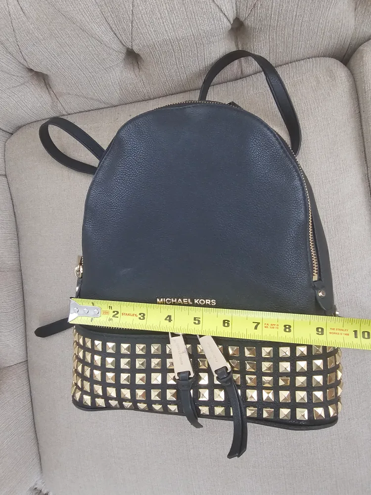 Authentic Michael Kors Black Backpack image indicator(9)