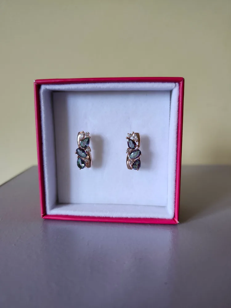 585RG Stamped Equivalent 14K Dazzling Colorful Earrings thumbnail