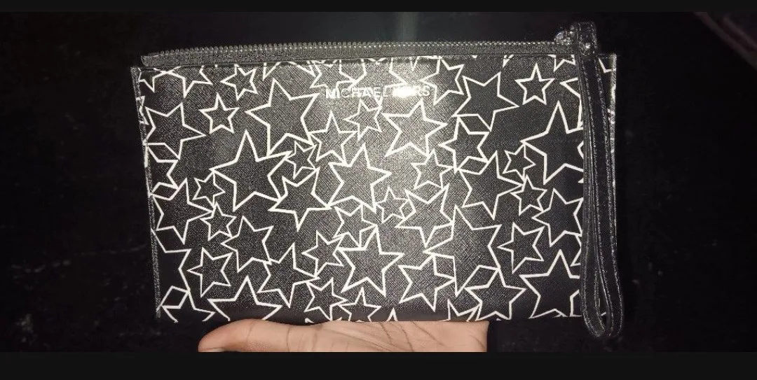 Michael Kors Black Star Print Wristlet
