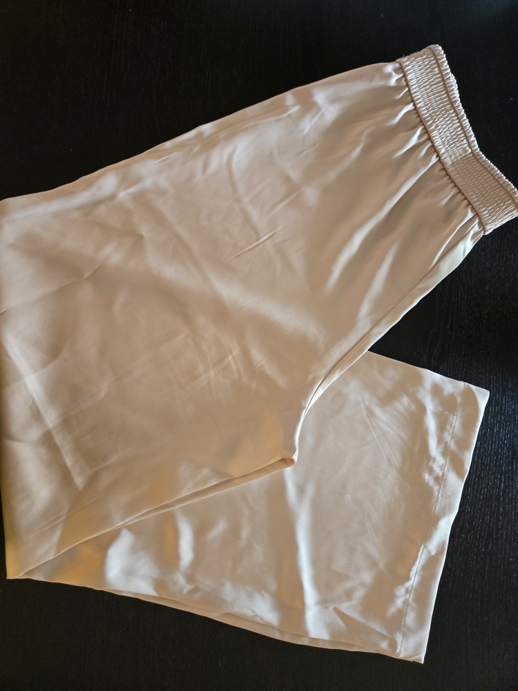 Beige Silky Wide Leg Pants - Size L - photo 2