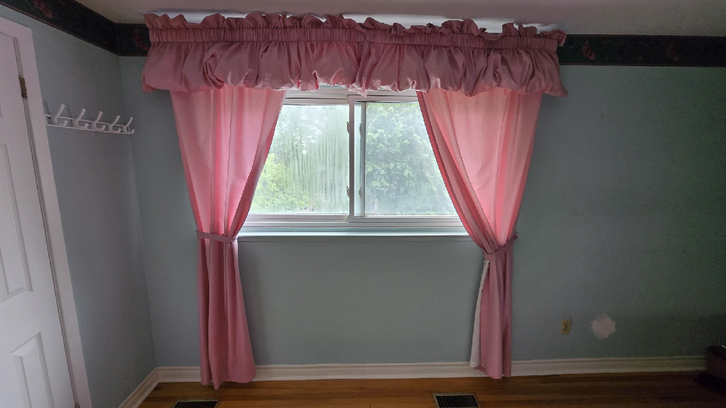 Pink Window Curtains with Hardware