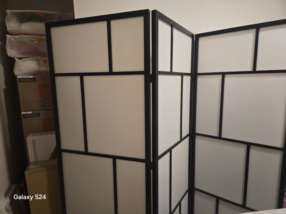 Room Divider Screen, Black Frame