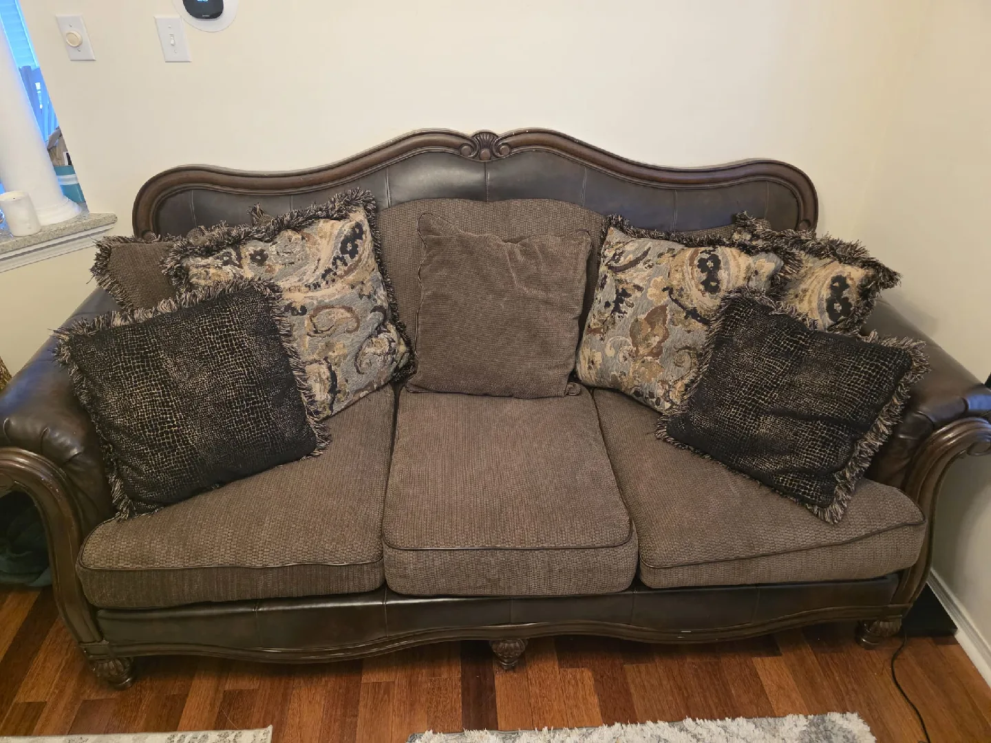 3 Brown Sofa set with Pillows image indicator(2)