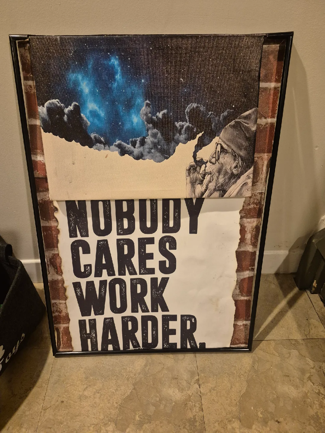 Framed "Nobody Cares Work Harder" Art thumbnail
