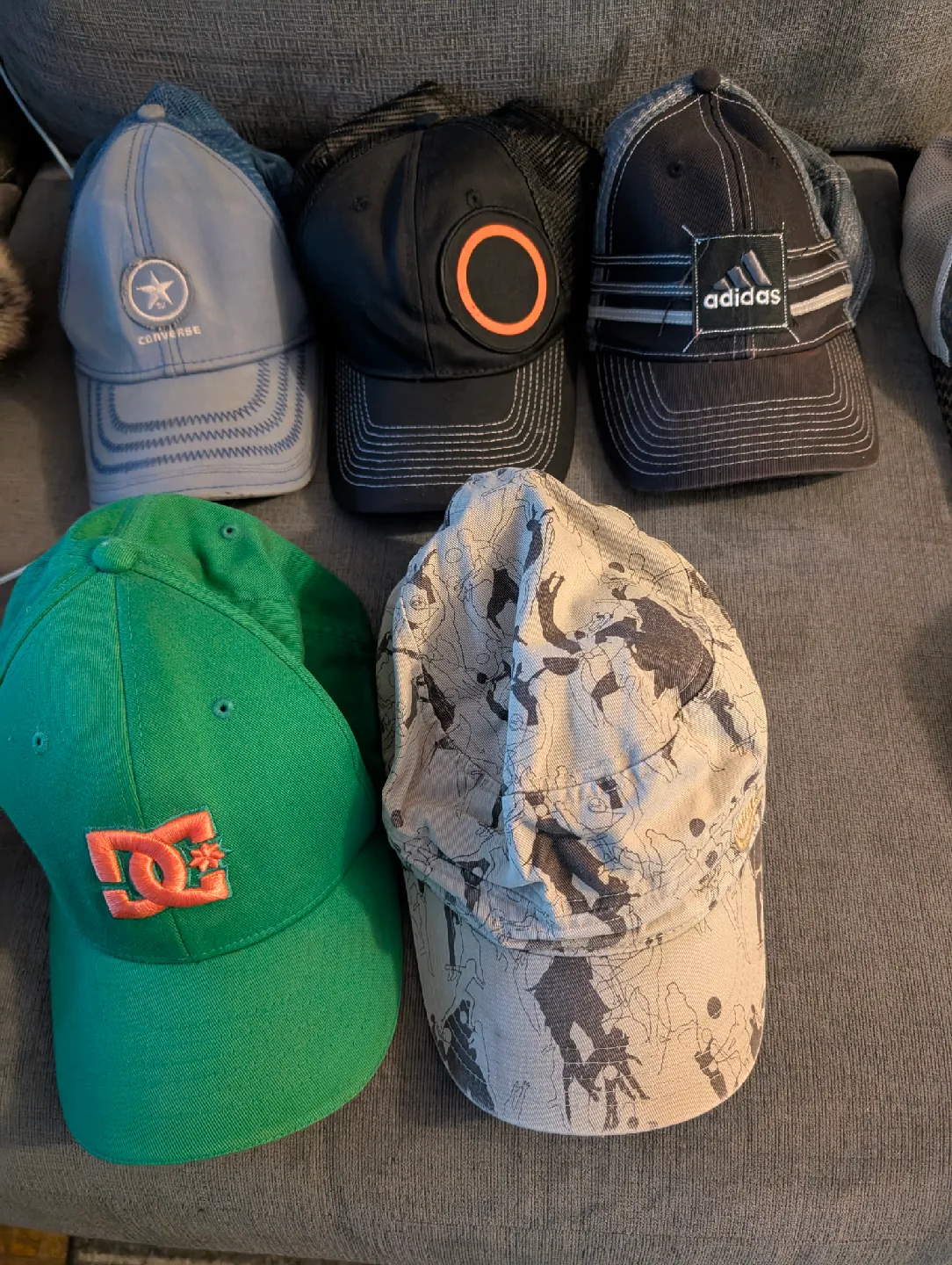 Assorted Hats: Converse, Adidas, DC thumbnail