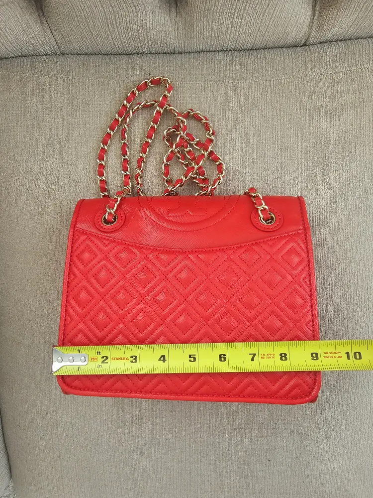 Authentic Tory Burch Red Leather Crossbody Bag image indicator(9)