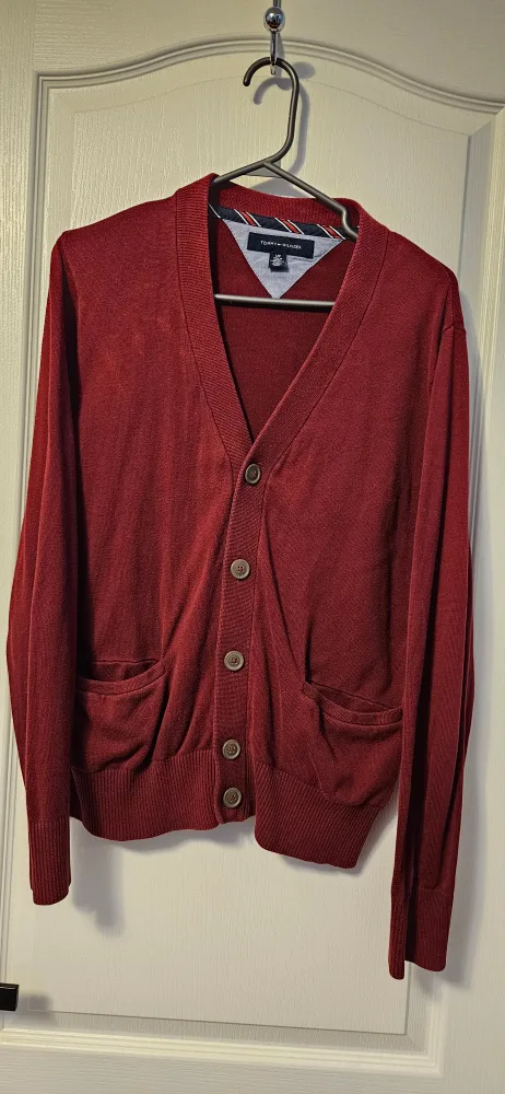 Tommy Hilfiger Burgundy Cardigan Small thumbnail