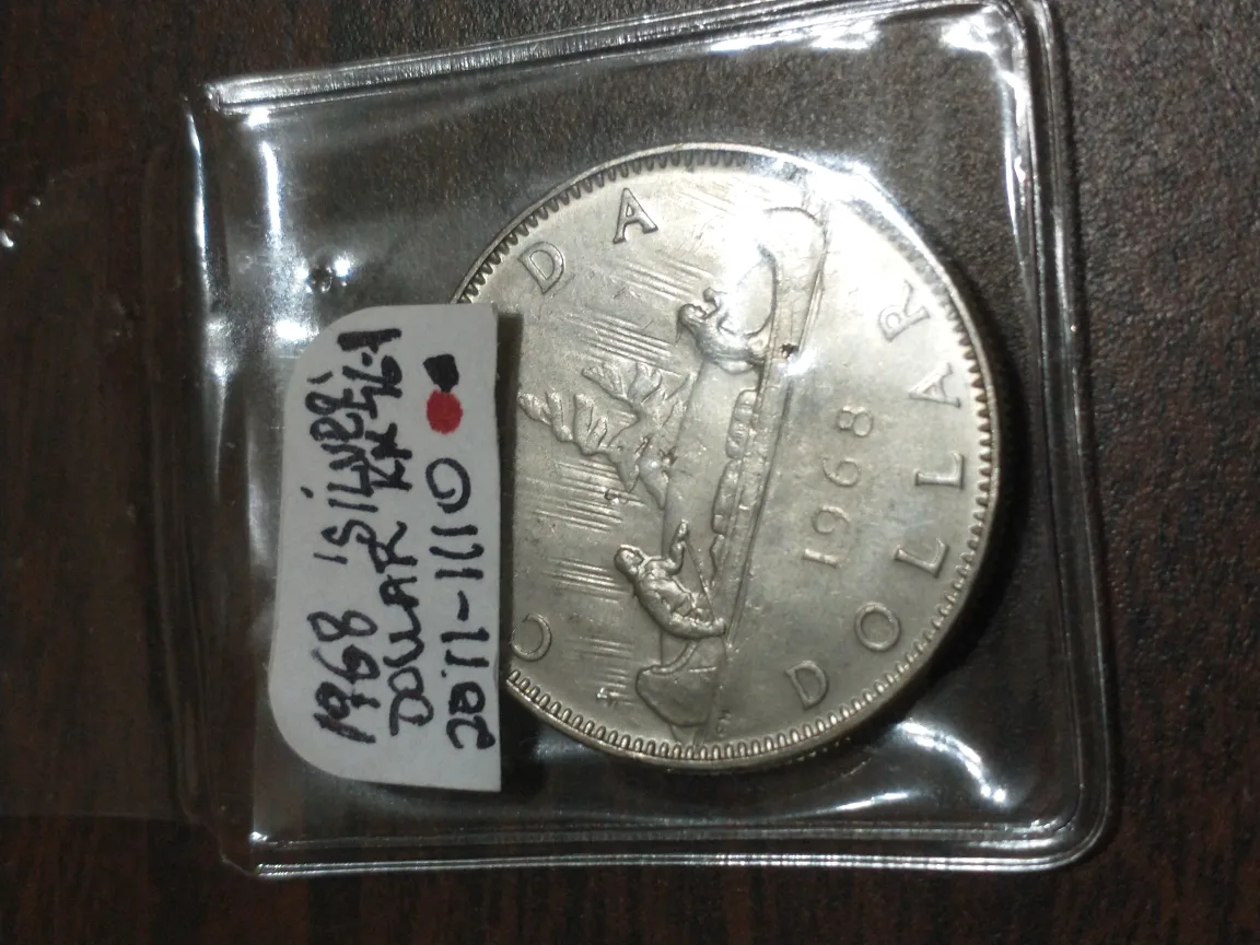 SOLD 1968 Canada 'silver' dollar - no silver content KM #76.1 image indicator(3)