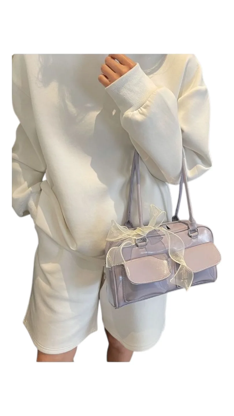 Lilac Purple Handbag with Bow image indicator(3)