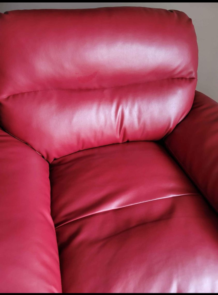 Red Faux Leather single Armchair - photo 4