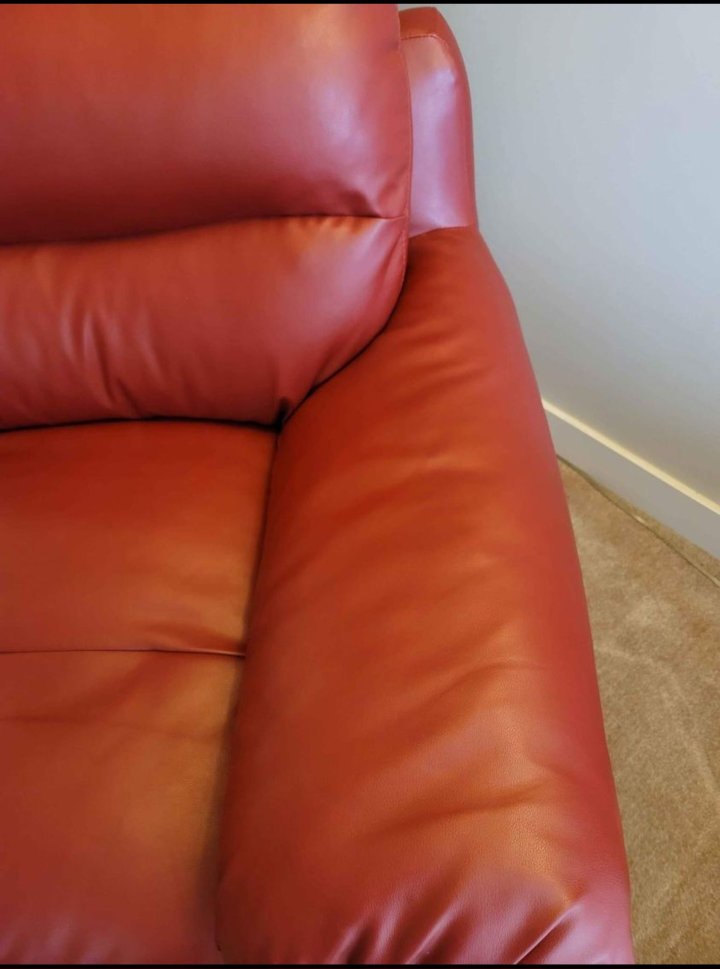Red Faux Leather single Armchair - photo 5