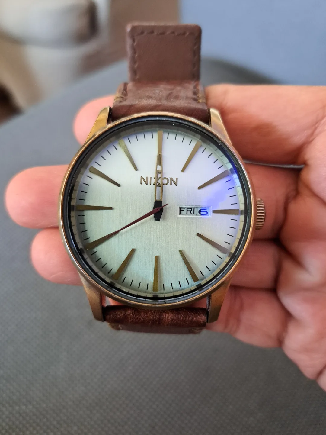 Nixon The Sentry Brown Leather Watch thumbnail