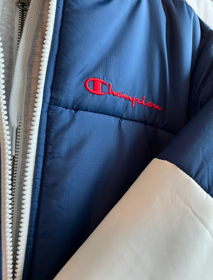 Champion Puffer Jacket – Navy/White with Hoodie Insert image indicator(5)